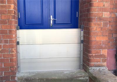 A manual resistance barrier installed on a community centre in Cumbria.