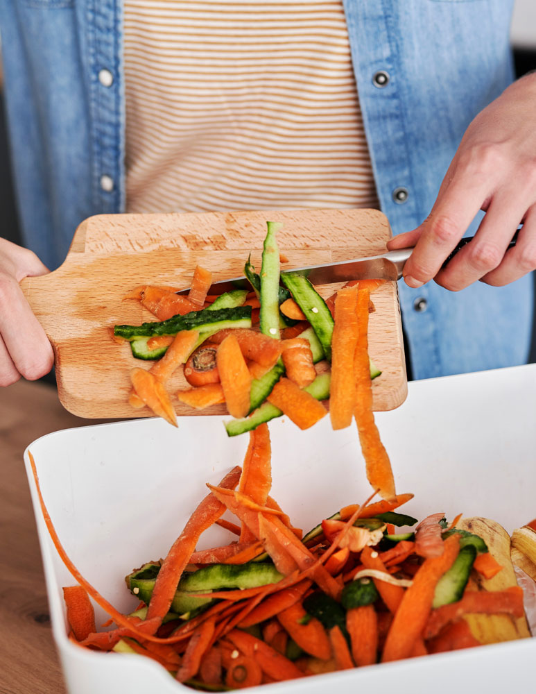 Food waste going in the bin