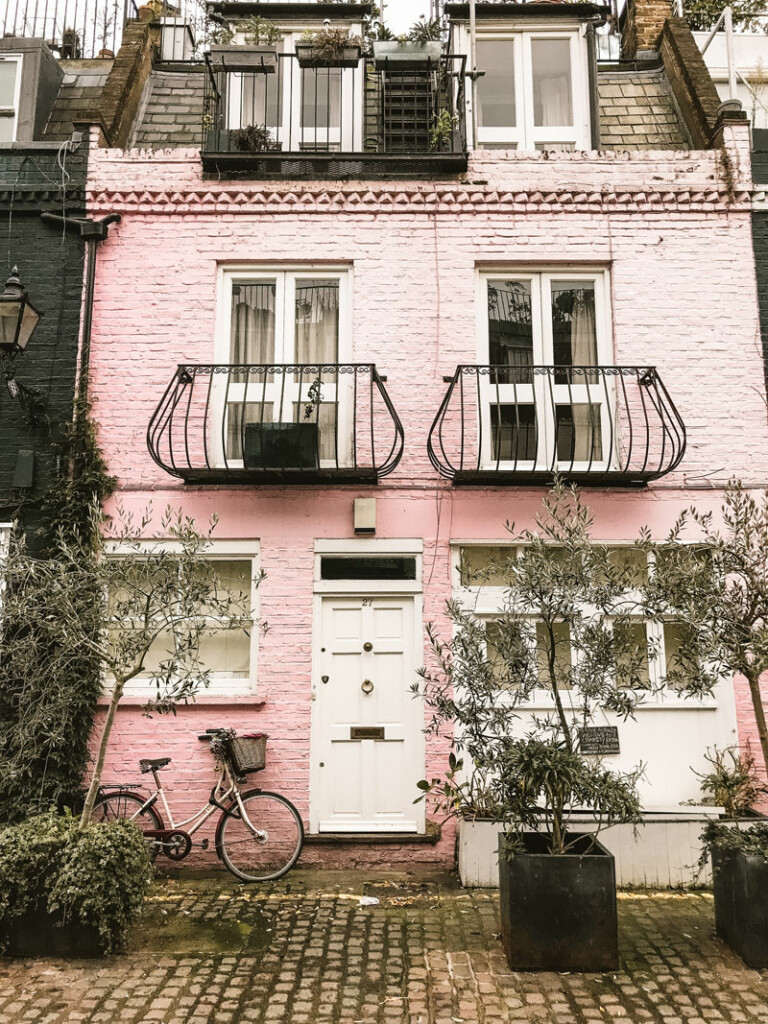 Pink town house with double glazing