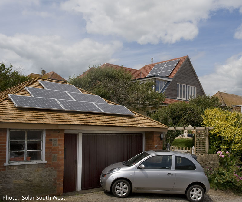 Solar panels on roofs