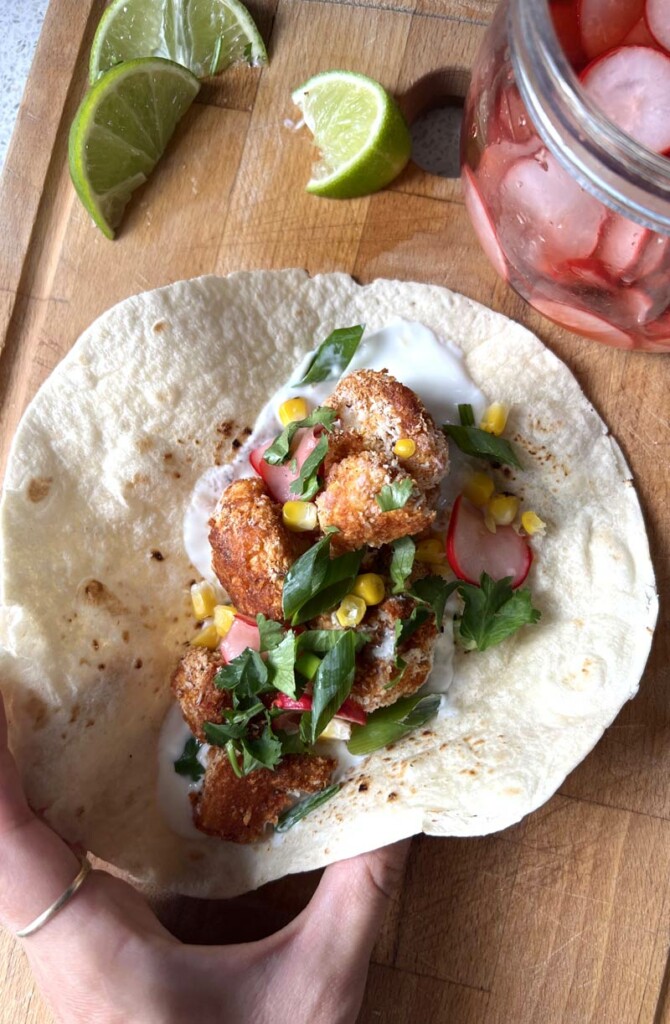 Crispy cauliflower tacos