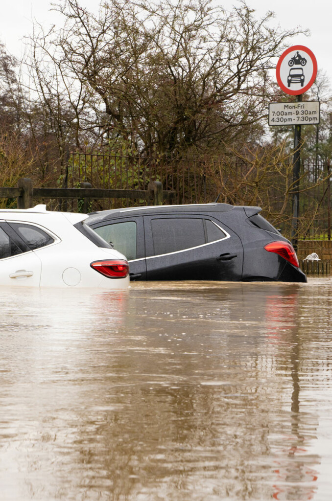 Cars in flood water